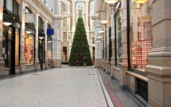 Shopping gallery with a christmas tree