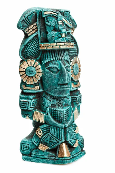 Майя Божество Статуї Мексики Ізольовані Білому Тлі — стокове фото