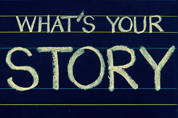 Vad Din Berättelse Fråga Skrivit Svarta Tavlan — Stockfoto