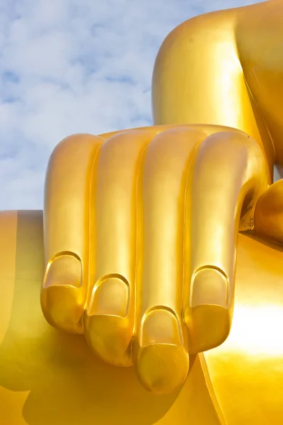 Mão Estátua Buda Dourada Templo Budista — Fotografia de Stock