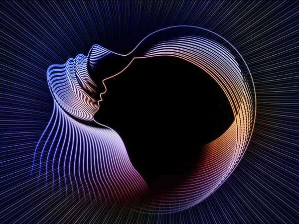 영혼의 기하학 시리즈 그래픽 디자인에 프로젝트를 지원하기 인간의 머리의 프로필 — 스톡 사진