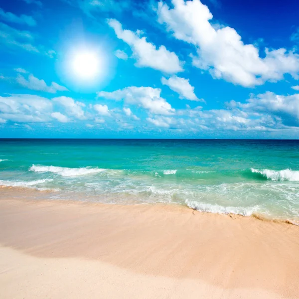 Bella Spiaggia Onde Del Mar Dei Caraibi — Foto Stock