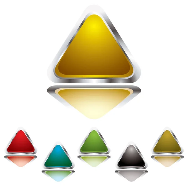 Collezione Sei Icone Triangolo Riempito Gel Con Smusso Argento — Foto Stock
