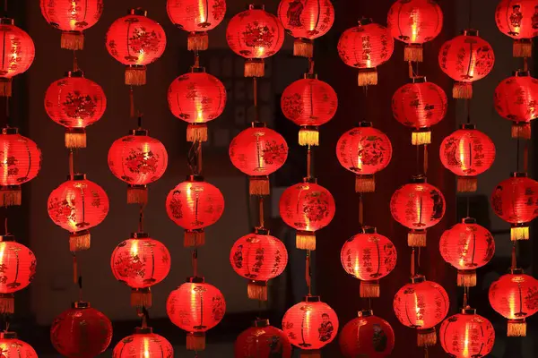 Grandi Lanterne Rosse Vicino — Foto Stock
