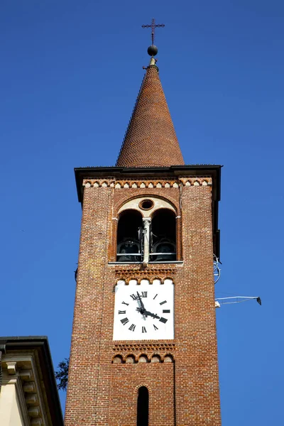 Arsago Seprio Velho Abstrato Itália Parede Torre Igreja Sino Dia — Fotografia de Stock