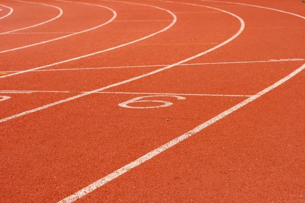 Pistas Corrida Courve Detalhe Para Conceitos Esportes Fundo — Fotografia de Stock