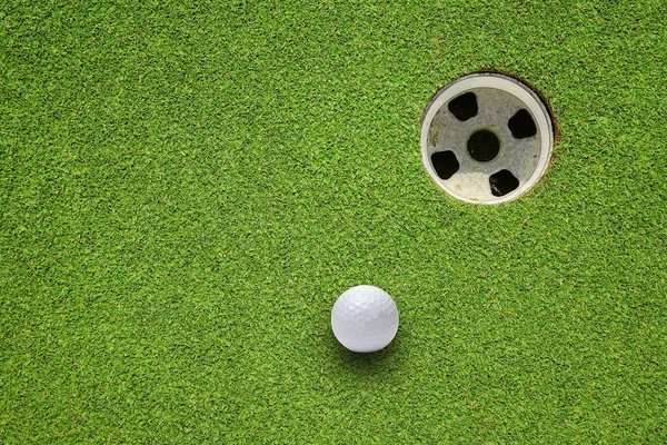 Golf Ball Very Close Hole — Stock Photo, Image