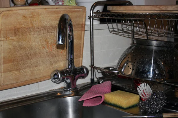 Кухонная Раковина Доска Рубки — стоковое фото
