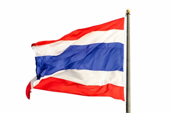 Тайський Національний Прапор Білим Фоном — стокове фото