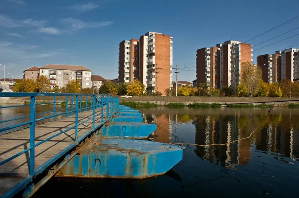 Ponton Bridge Oradea Nagyvárad River Crisul Repedeponton Bridge Oradea Nagyvárad — Stock Fotó