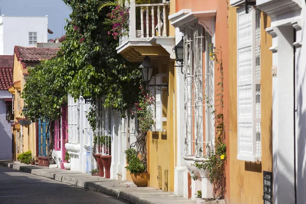 Ruas Cartagena Das Índias São Cheias Cor Cidade Velha Suas — Fotografia de Stock