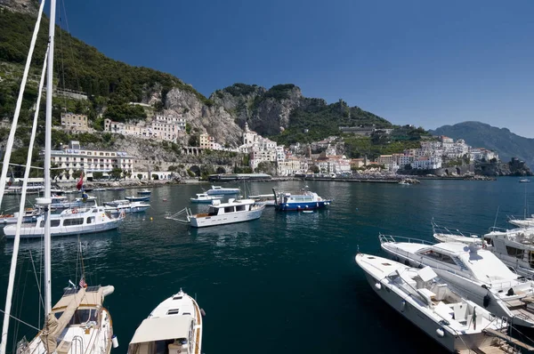 Amalfi Kusthaven Met Boot Napels Beste Van Italië — Stockfoto