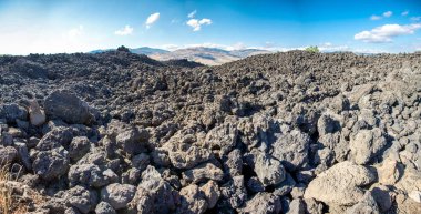 Cold lava close by the Etna volcano in Sicily due to old eruptions, Italy 2011 clipart