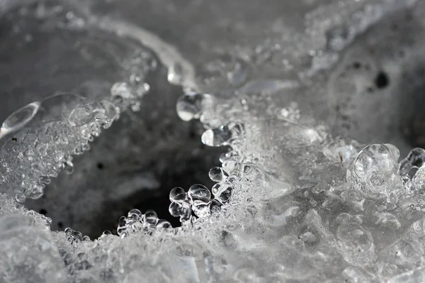 Forme Bizzarre Crateri Acqua Congelati — Foto Stock