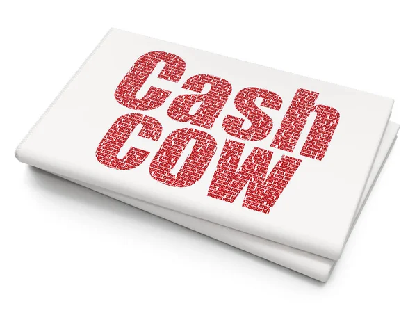 Concetto Aziendale Testo Rosso Pixelated Cash Cow Sfondo Vuoto Giornale — Foto Stock