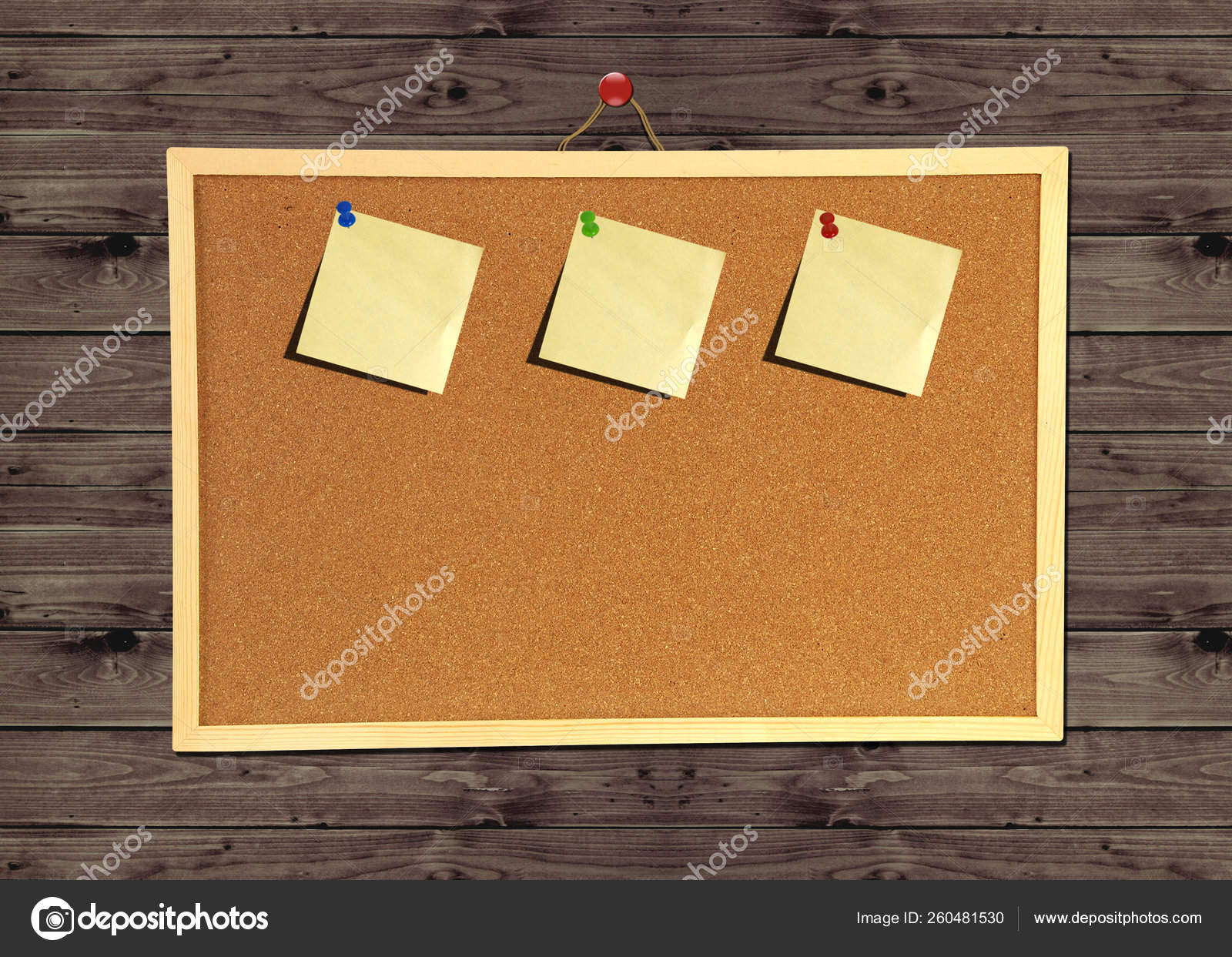 Cork Bulletin Board Wood Wall Stock Photo Image By C Yayimages