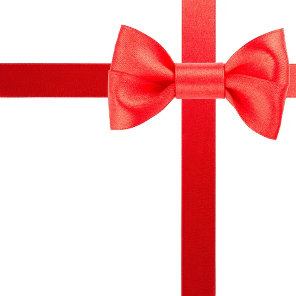 Red Bow Ribbons Isolated White Background — Stock Photo, Image