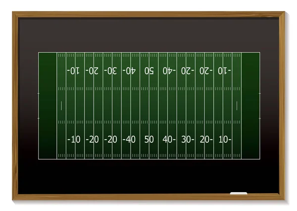 Terrain Football Américain Avec Des Marques Craie Sur Tableau Noir — Photo