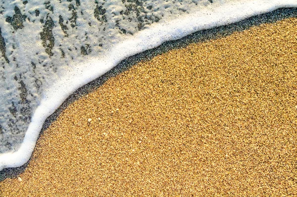 Літній Пляжний Фон Якими Морськими Хвилями Піском Концепція Подорожей Відпусток — стокове фото