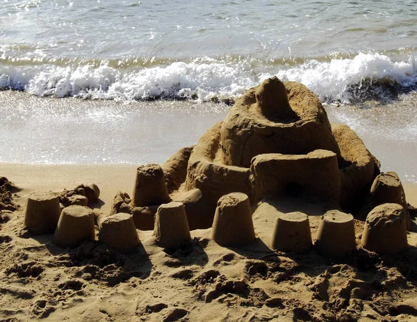 Sandcastle Серії Зображення Зображенням Різних Скульптур Піску Пляжах Мальти — стокове фото