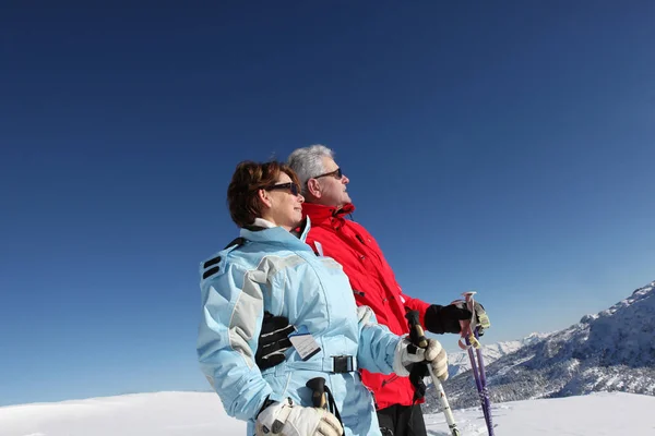 Gros Plan Couple Ski — Photo