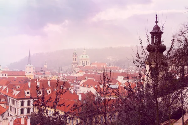 Panorama Praha Česká Republika Barva Tónovaný Obrázek — Stock fotografie