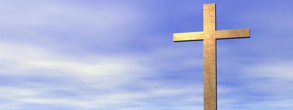 Cruz Sobre Nubes Fondo Cielo —  Fotos de Stock