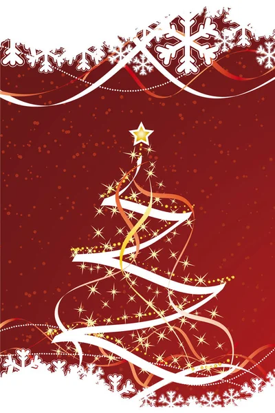 Tarjeta Navidad Abstracta Vectorial Con Abeto Decoración — Foto de Stock