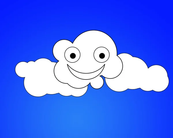 Una Nube Dibujos Animados Muy Feliz —  Fotos de Stock