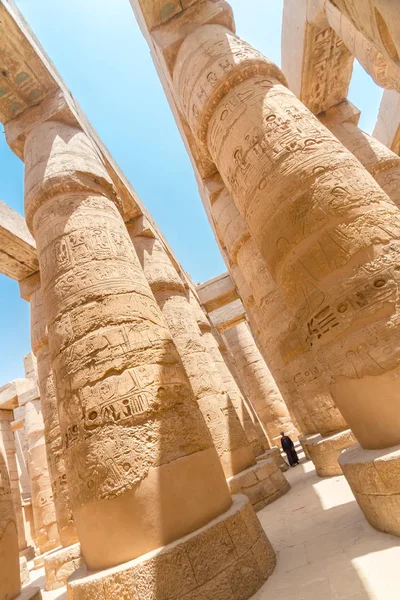 Grande Hypostyle Hall Nos Templos Karnak Antiga Tebas Luxor Egito — Fotografia de Stock