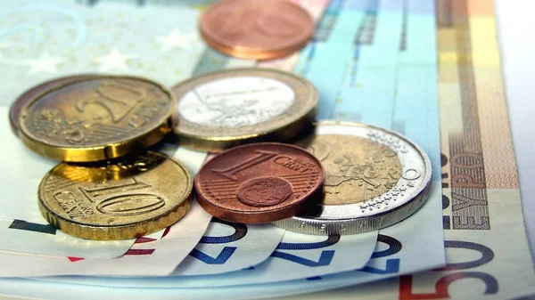 Rozsah Euromincí Bankovních Bankovek Poměr Stran — Stock fotografie