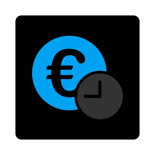 Icono Crédito Euro Estilo Glifo Gris Azul Claro Plano Redondeado — Foto de Stock