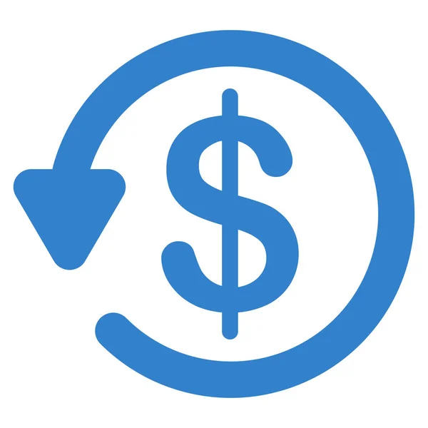 Refund Icon Flat Glyph Symbol Uses Cobalt Color Rounded Angles — Stock Photo, Image