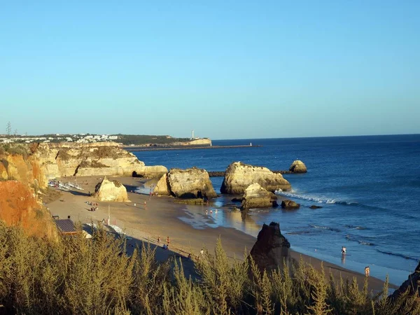 Uma Secção Idílica Praia Rocha Costa Sul Região Algarvia Portuguesa — Fotografia de Stock