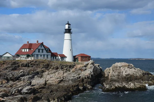 Słynny Szef Portland Światła Wybrzeży Maine — Zdjęcie stockowe