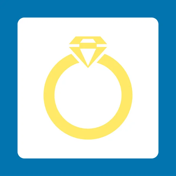 Icono Del Anillo Diamante Estilo Glifo Color Amarillo Blanco Botón —  Fotos de Stock