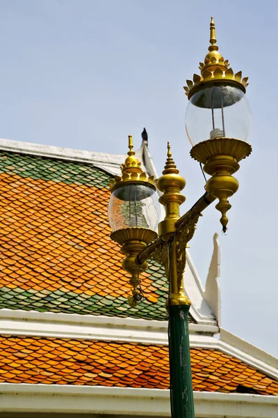 Banguecoque Templo Tailândia Abstrato Cruz Cores Telhado Wat Palácios Ásia — Fotografia de Stock