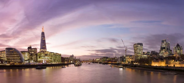 Vue Depuis Tower Bridge Sur Panorama Paysage Urbain Londres Coucher — Photo