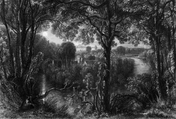 사우스 에어셔의 스코틀랜드 있습니다 1840년 윌리엄 밀러가 새겨진 퍼블릭 도메인 — 스톡 사진