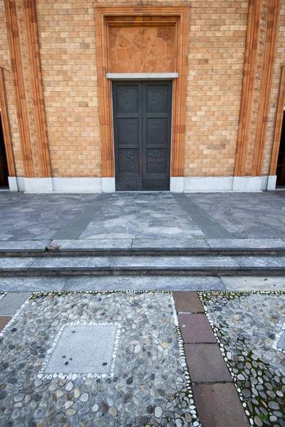 Vergiate Italia Iglesia Varese Vieja Puerta Entrada Mosaico Soleado Day — Foto de Stock