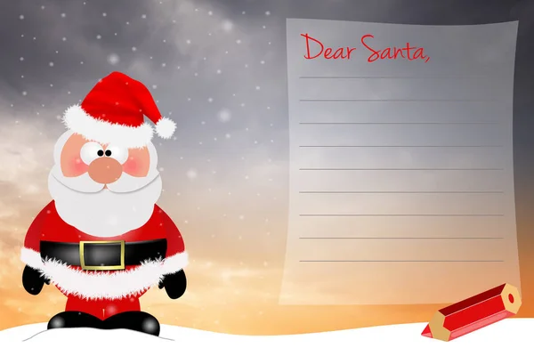 Nahaufnahme Der Wunschliste Für Weihnachten — Stockfoto