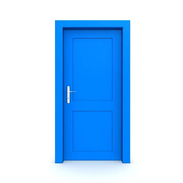 Single Blue Door Closed Door Frame Only Walls — Stock Photo, Image