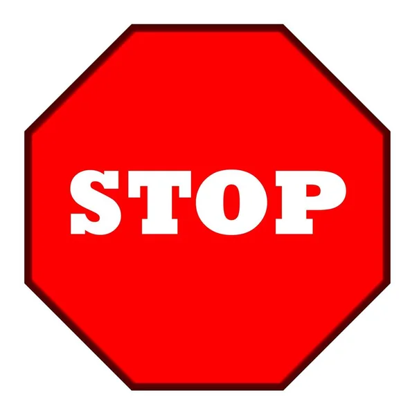 Beyaz Arka Planda Yalıtılmış Kırmızı Stop Yol Işareti — Stok fotoğraf