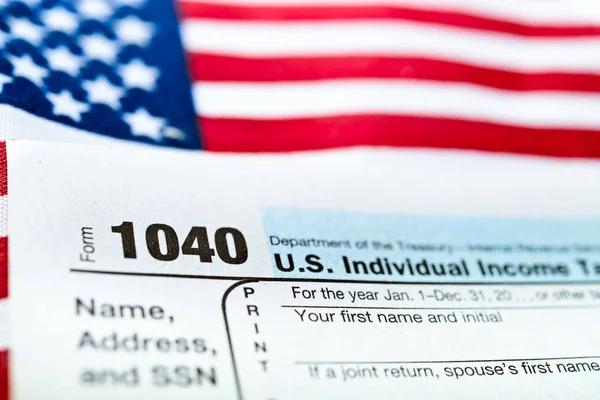 Individual Income Tax Return Form 1040 — Stock Photo, Image