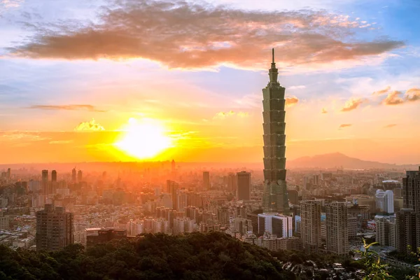 Sunset Taipei Tajvan — Stock Fotó