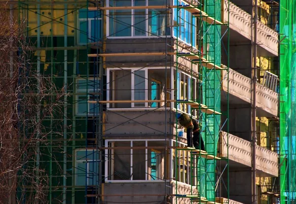 Bau Viele Mehrstöckige Gebäude Russland — Stockfoto