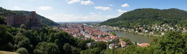 Vista Panoramica Del Bellissimo Paesaggio Urbano Heidelberg Panorama Della Città — Foto Stock