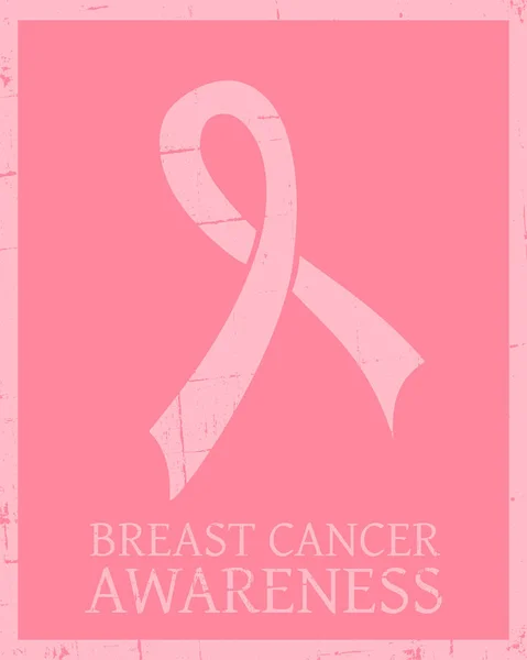Урожай Стиль Рак Молочної Залози Плакат Обізнаності — стокове фото