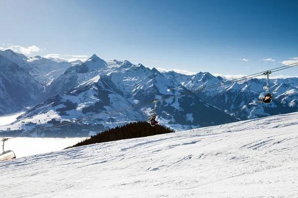 Seilbahn Zum Skigebiet Schmitten Zell See Österreich — Stockfoto