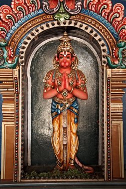 Hanuman statue in Hindu Temple. Sri Ranganathaswamy Temple. Tiruchirappalli (Trichy), Tamil Nadu, India clipart